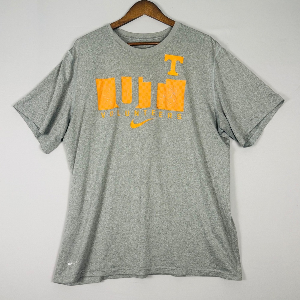 Nike Tennessee Volunteers T-Shirt Mens XXL Gray Excellent Dri-FIT Short Sleeve